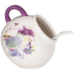 СОЛОНКА С ЛОЖКОЙ AGNESS "ЛАВАНДОВАЯ ВЕСНА" 9,5*10 СМ 170 МЛ (КОР=48ШТ.)