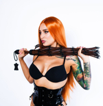 Коричневый флоггер Scandal из натуральной кожи - 78 см. (Цвет: коричневый)