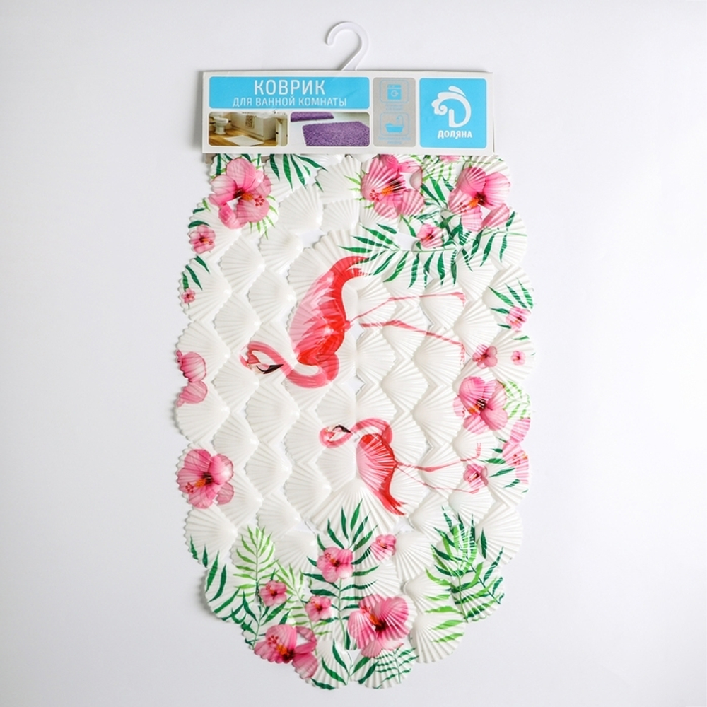 3904366 Коврик для ванны «Фламинго», 38×68 см