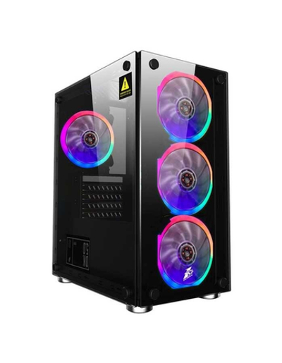 1STPLAYER X2-4R1 Корпус FIREBASE X2 / mATX, tempered glass side panels / 4x 120mm LED fans inc. / X2-4R1