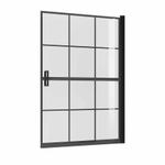 Шторка для ванны Niagara Nova NG-08-10BLACK (100х140) черный матовый,стекло прозрачное с рисунком,распашная,1 место