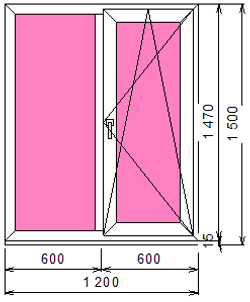Пластиковое окно 1470 х 1200 ТермА Эко