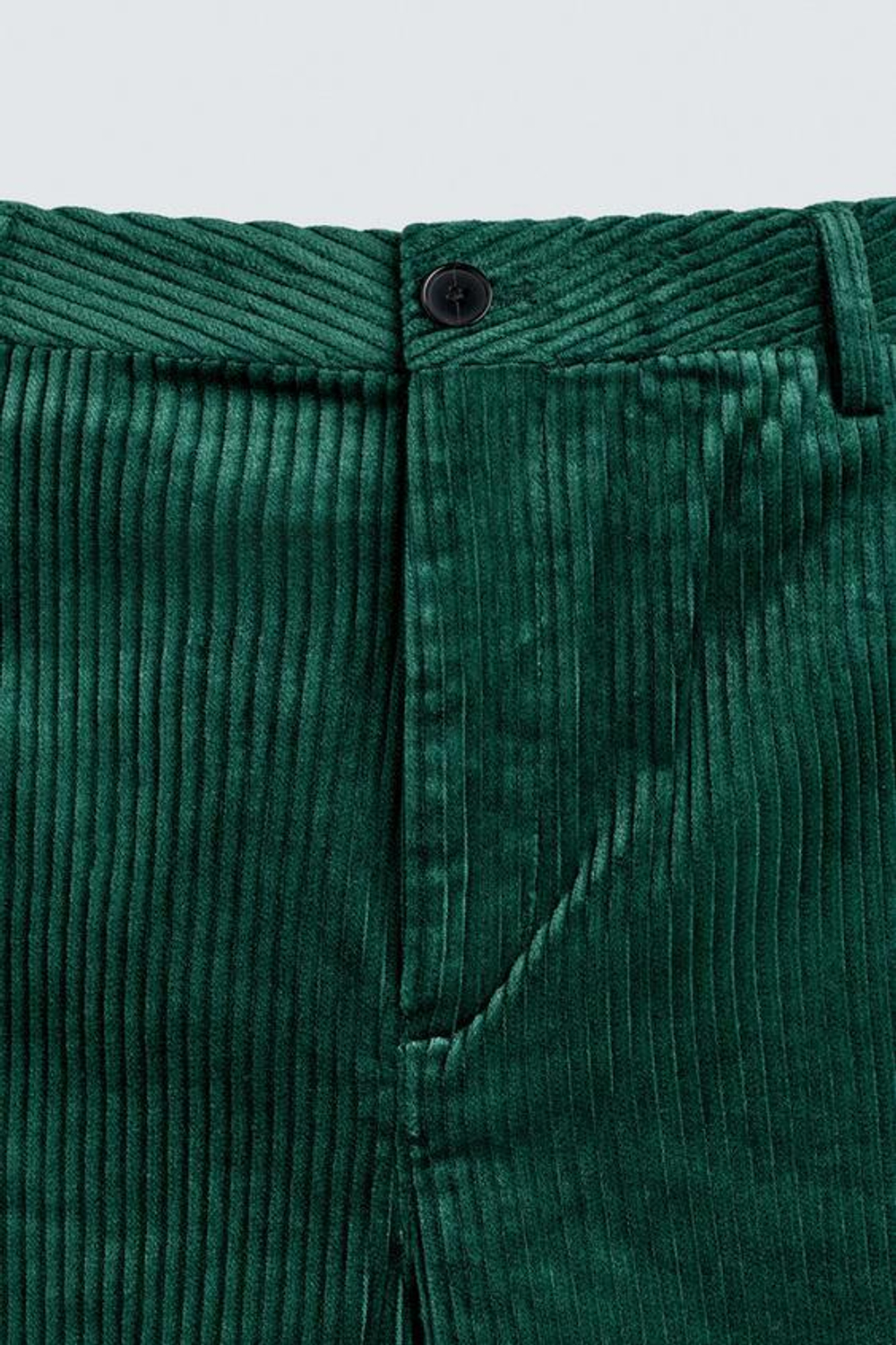 ZARA ВЕЛЬВЕТОВЫЕ БРЮКИ СВОБОДНОГО КРОЯ, ЗЕЛЕНЫЙ