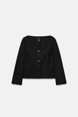 ZARA КУРТКА НА ПУГОВИЦАХ — ZW COLLECTION, ЧЕРНЫЙ