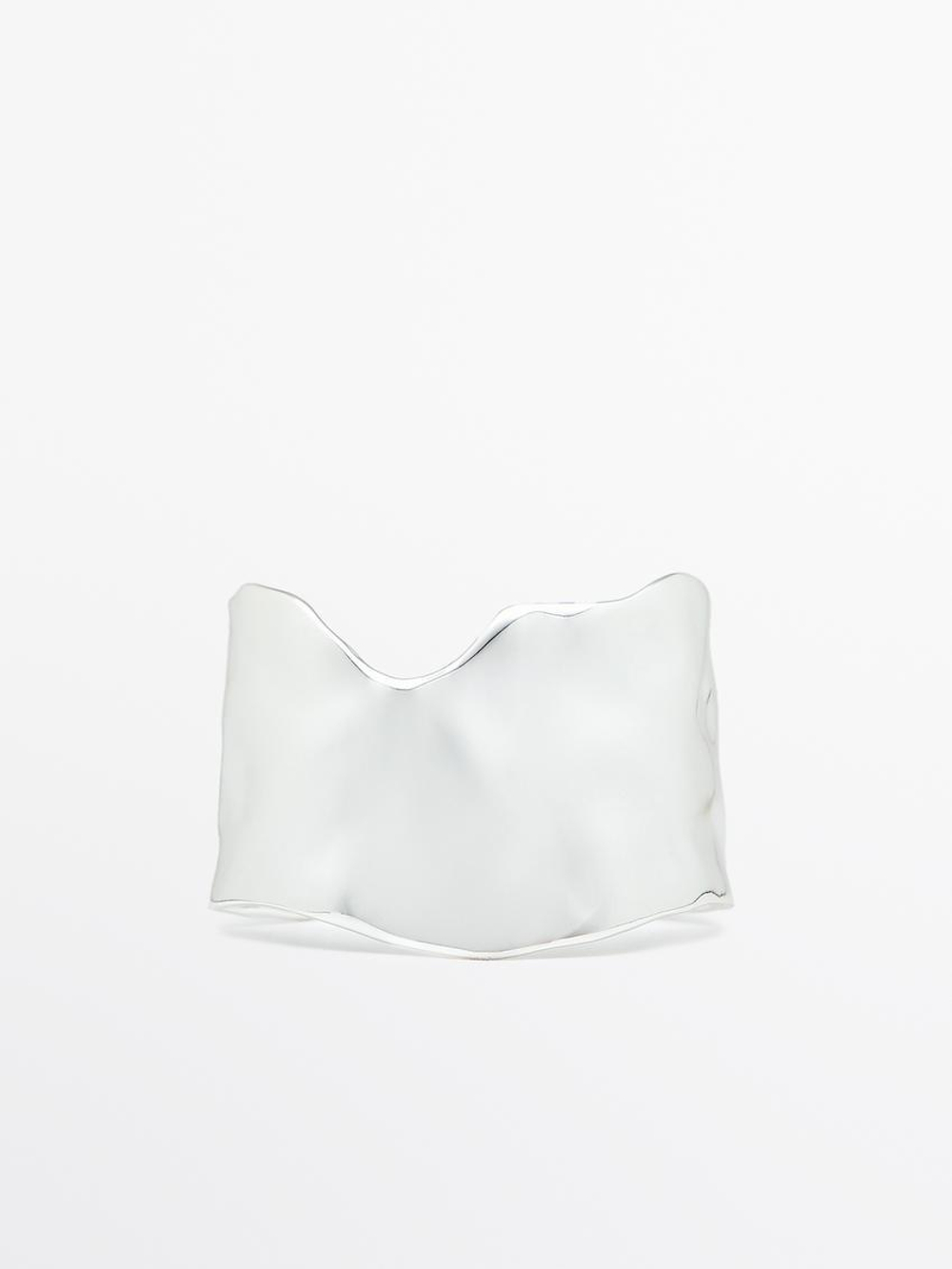 Massimo Dutti Широкий браслет асимметричной формы, серебряный