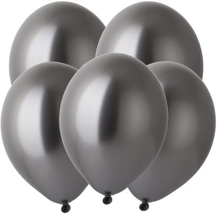 Шары "ХРОМ темно-серебряного графитового цвета" 35 см (летают от 3-х дней)