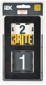 BRITE Рамка 2-местная РУ-2-2-Бр стекло черный RE IEK