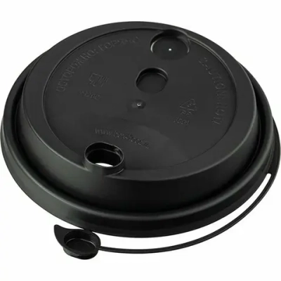 Крышка для стак. Покров д.80мм (0,250/0,330л) черная матовая (20уп х50шт) (1000шт), 17257