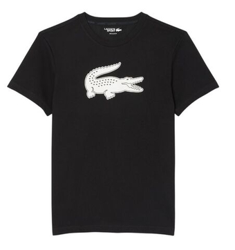 Мужская теннисная футболка Lacoste Ultra Dry 3D Print Crocodile - black/white