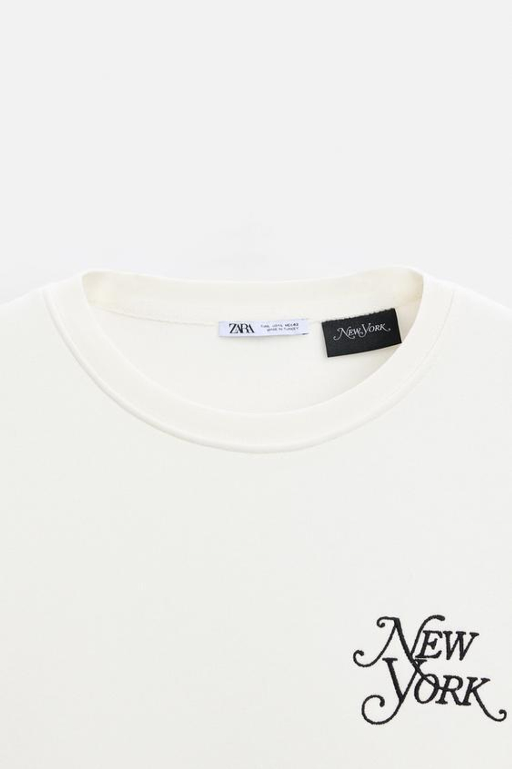 ZARA ТОЛСТОВКА С ПРИНТОМ «ЖУРНАЛ YORK», ЭКРЮ