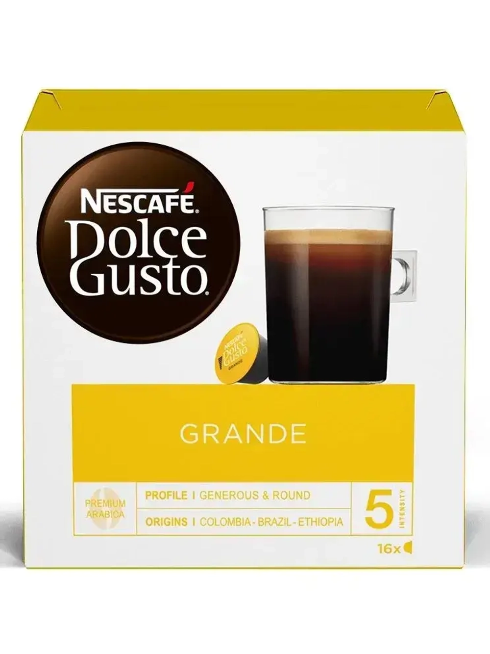 Кофе капсульный Nescafe Dolce Gusto Grande, для системы Dolce Gusto, 16 шт