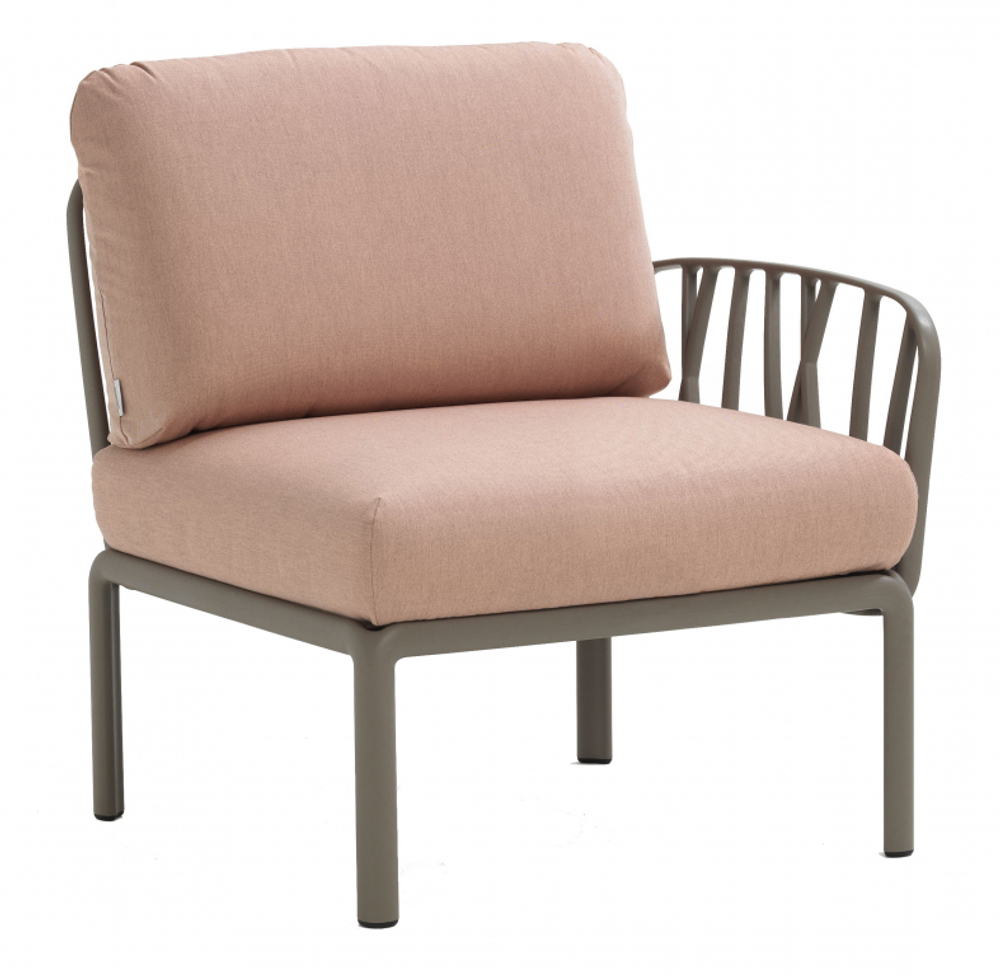 Модуль правый/левый пластиковый с подушками Nardi Komodo Elemento Terminale DS/SX, тортора, розовый