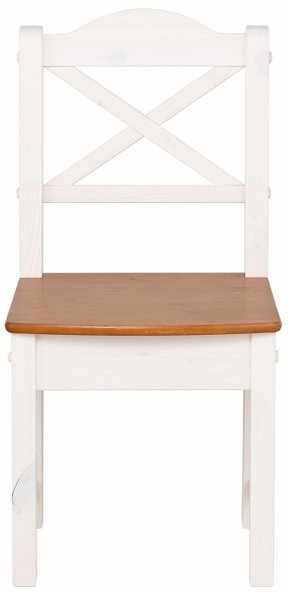 Комплект прочных стульев Ванда 45х45 см с анатомической спинкой, 4 шт. из массива сосны, для кухни, столовой, гостиной и дома, белый/черри