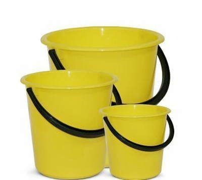 Ведро пластиковое, 10 литров, без крышки, с мерной шкалой, желтое