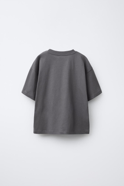 ZARA ФУТБОЛКА С ПРИНТОМ, АНТРАЦИТОВО-СЕРЫЙ