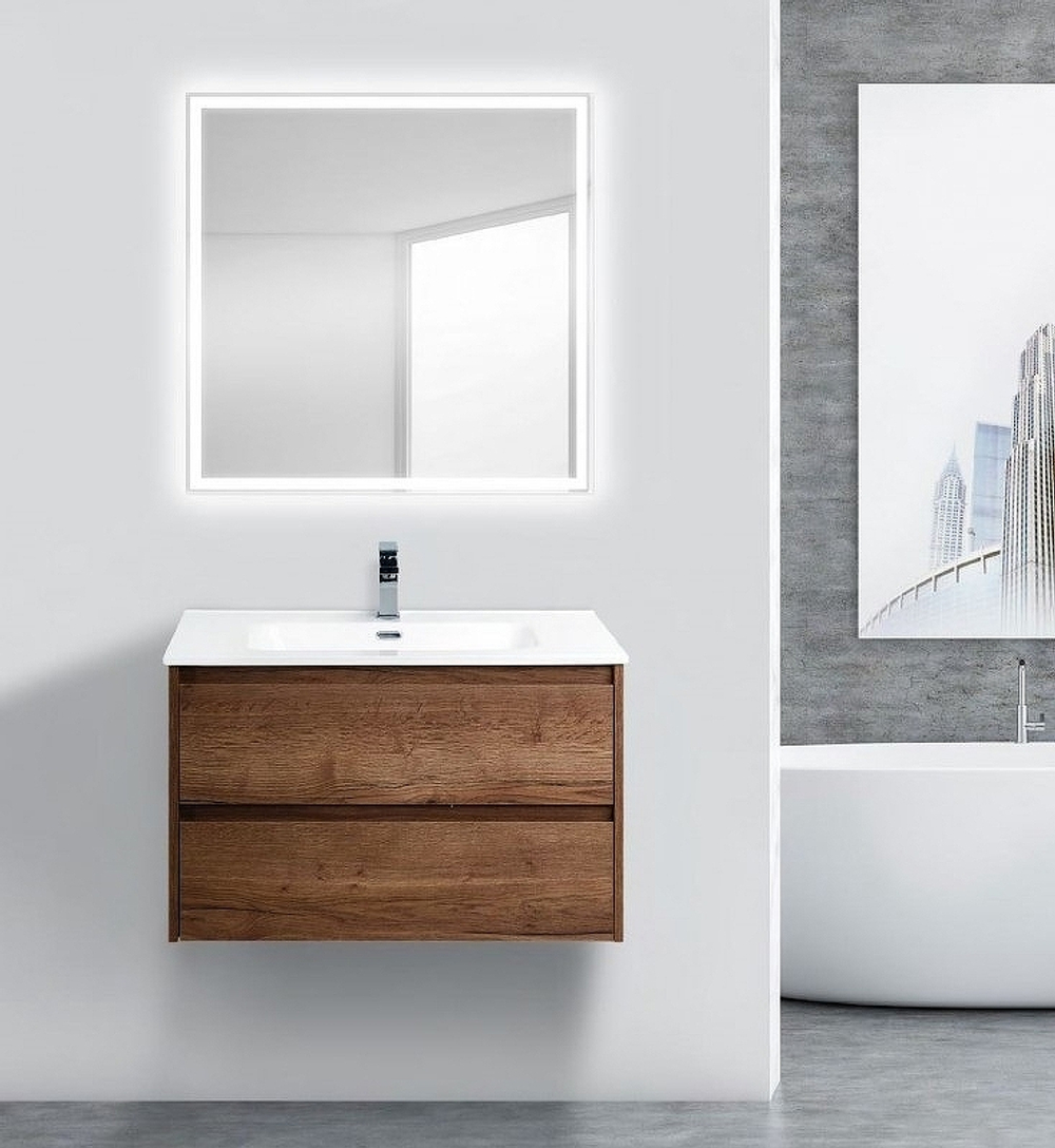 Тумба под раковину BelBagno Kraft 80 KRAFT-800-2C-SO-RT подвесная Rovere Tabacco