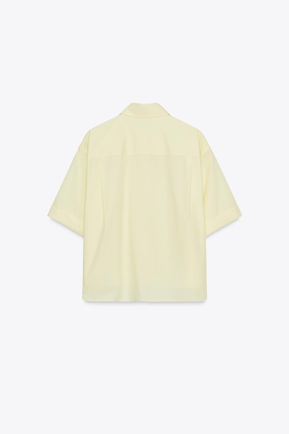 ZARA РУБАШКА ИЗ ПОПЛИНА С КАРМАНОМ, ЖЕЛТЫЙ