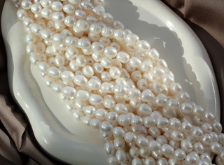 Жемчуг рис натуральный, 7,3-8мм, 4А