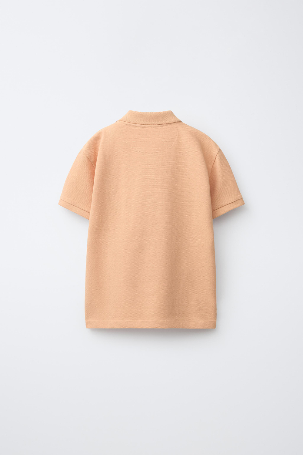 ZARA БАЗОВОЕ ПОЛО ИЗ ПИКЕ, ПЕРСИКОВЫЙ