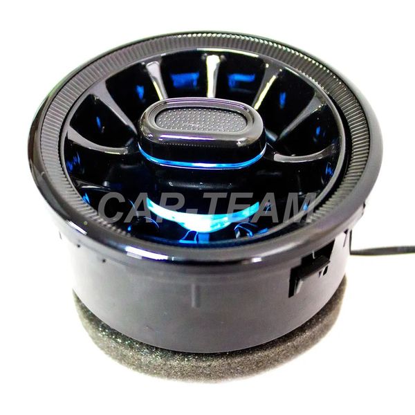 Сопло вентиляции (mini ver 2.0) в стиле AMG регулируемое с синей подсветкой - черный лак (1шт)