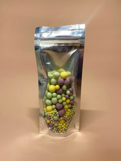 Матовые драже взорванные зерна риса (желтое , изумруд, сиреневое), 50 г