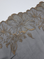 Вышивка на сетке черный/коричневый К771