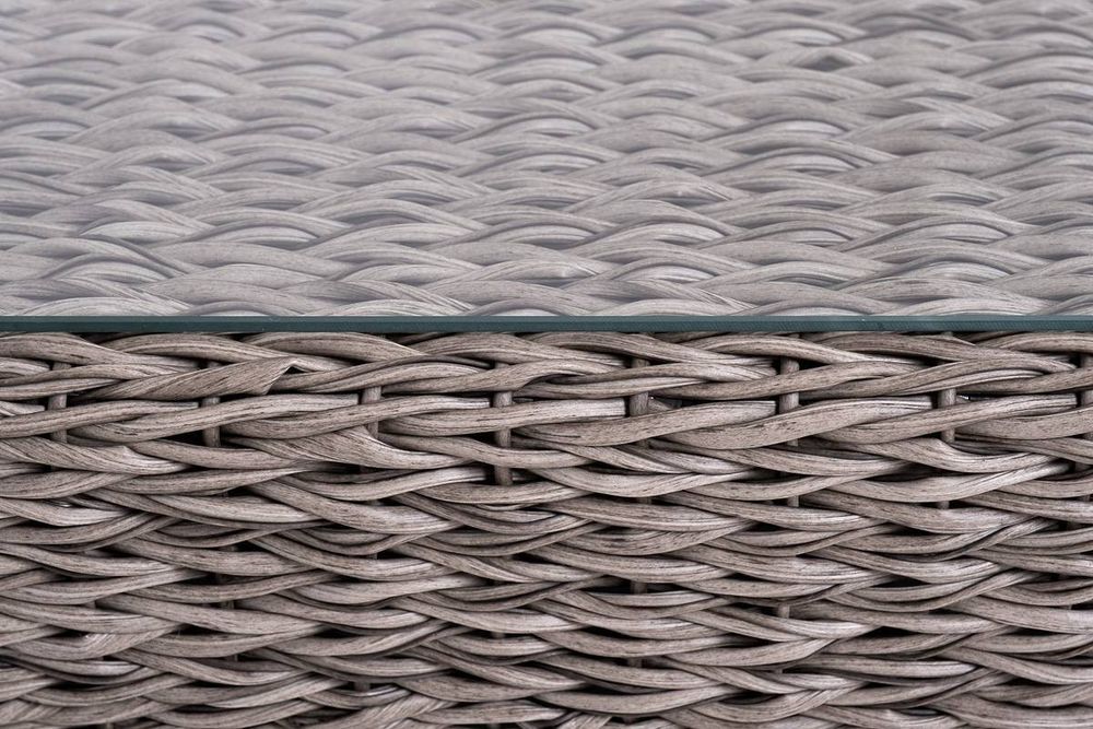 "Капучино сингл" лаунж-зона из искусственного ротанга (гиацинт), цвет серый