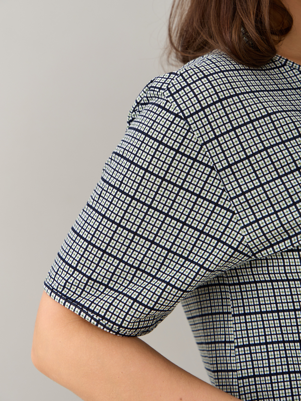 Туника Т-012/клеточкасиний-зеленая