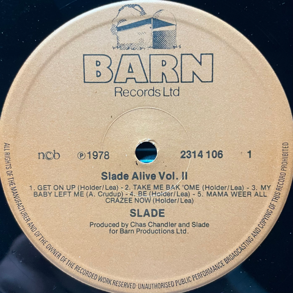 Slade ‎– Slade Alive Vol Two (Скандинавия 1978г.)