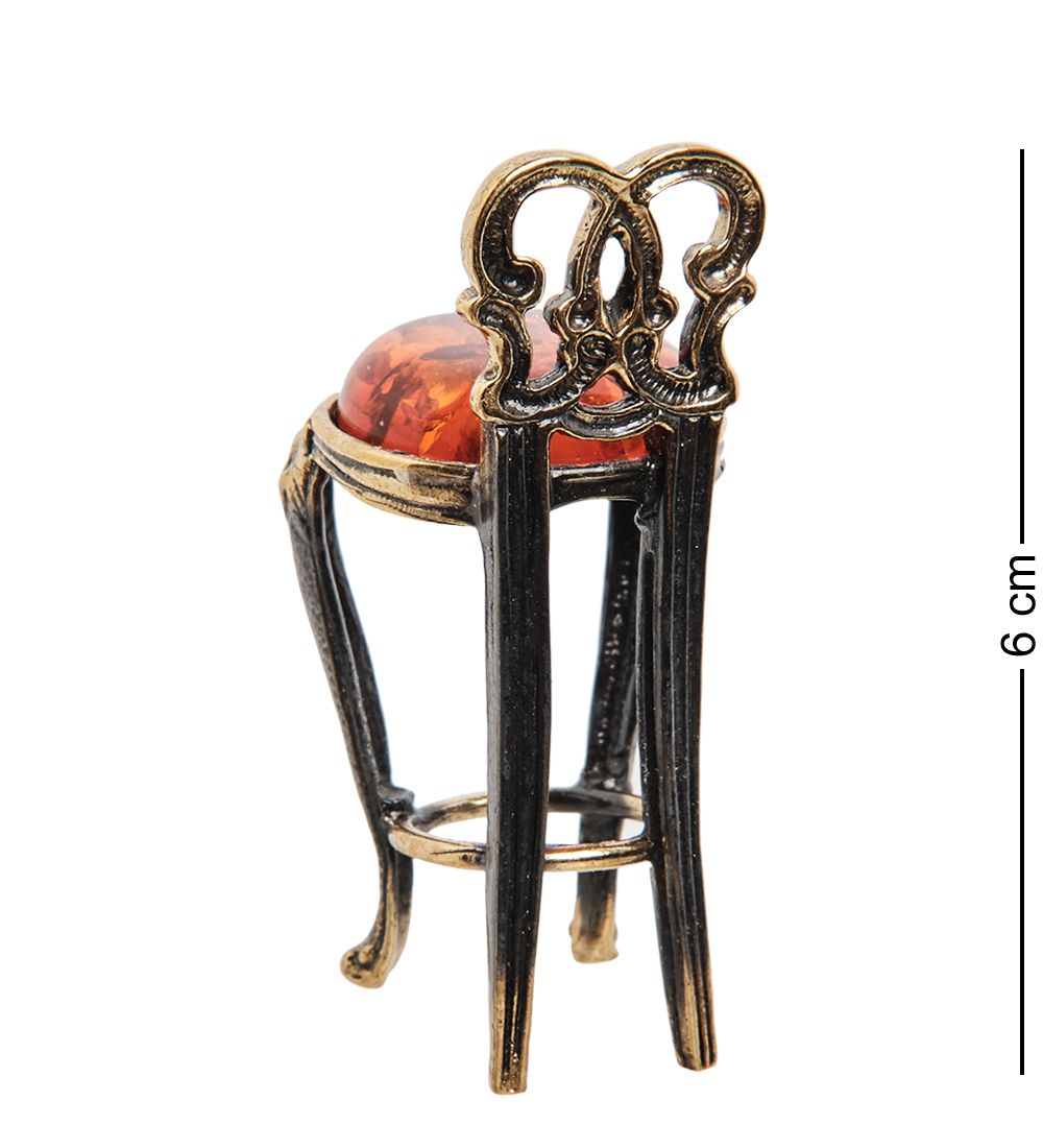 Народные промыслы AM-1341 Фигурка «Барный стул» (латунь, янтарь)