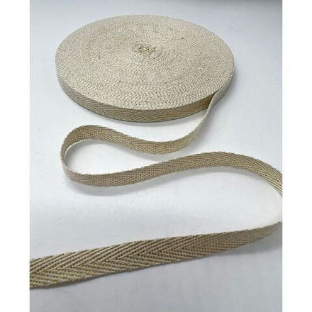 Киперная лента 100% хлопок 10 мм экрю с золотой нитью 079