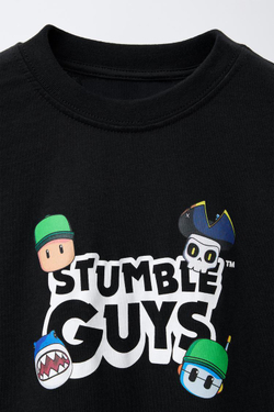 ZARA ФУТБОЛКА С ПРИНТОМ STUMBLE GUYS ™ © SCOPELY, ЧЕРНЫЙ
