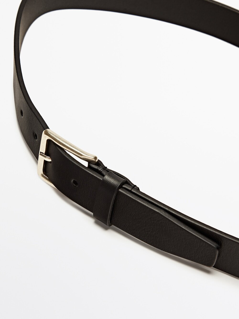 Massimo Dutti Ремень из мягкой кожи наппа, черный