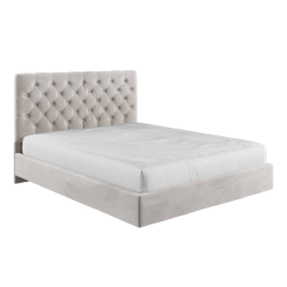 МС Мадера Кровать мягкая с подъем.мех. 1600*2000 б/матр. (лдсп белый, ткань Velutto 06)