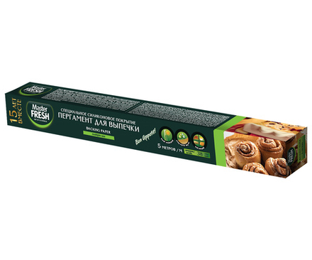 Master FRESH Пергамент ЕВРОПЕЙСКИЙ д/выпечки (силиконизированный, 38см) 5м, коробка 5м (24шт)