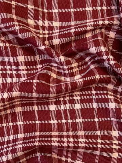 Шерсть с шелком вишневая в розовую клетку