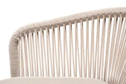 "Малага" обеденная группа на 6 персон со стульями "Марсель", каркас белый, роуп бежевый