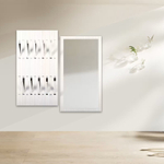 Вешалка настенная, 63х120, Пиафорте, со складными крючками, для одежды, в прихожую, белый / массив дерева, Dipriz