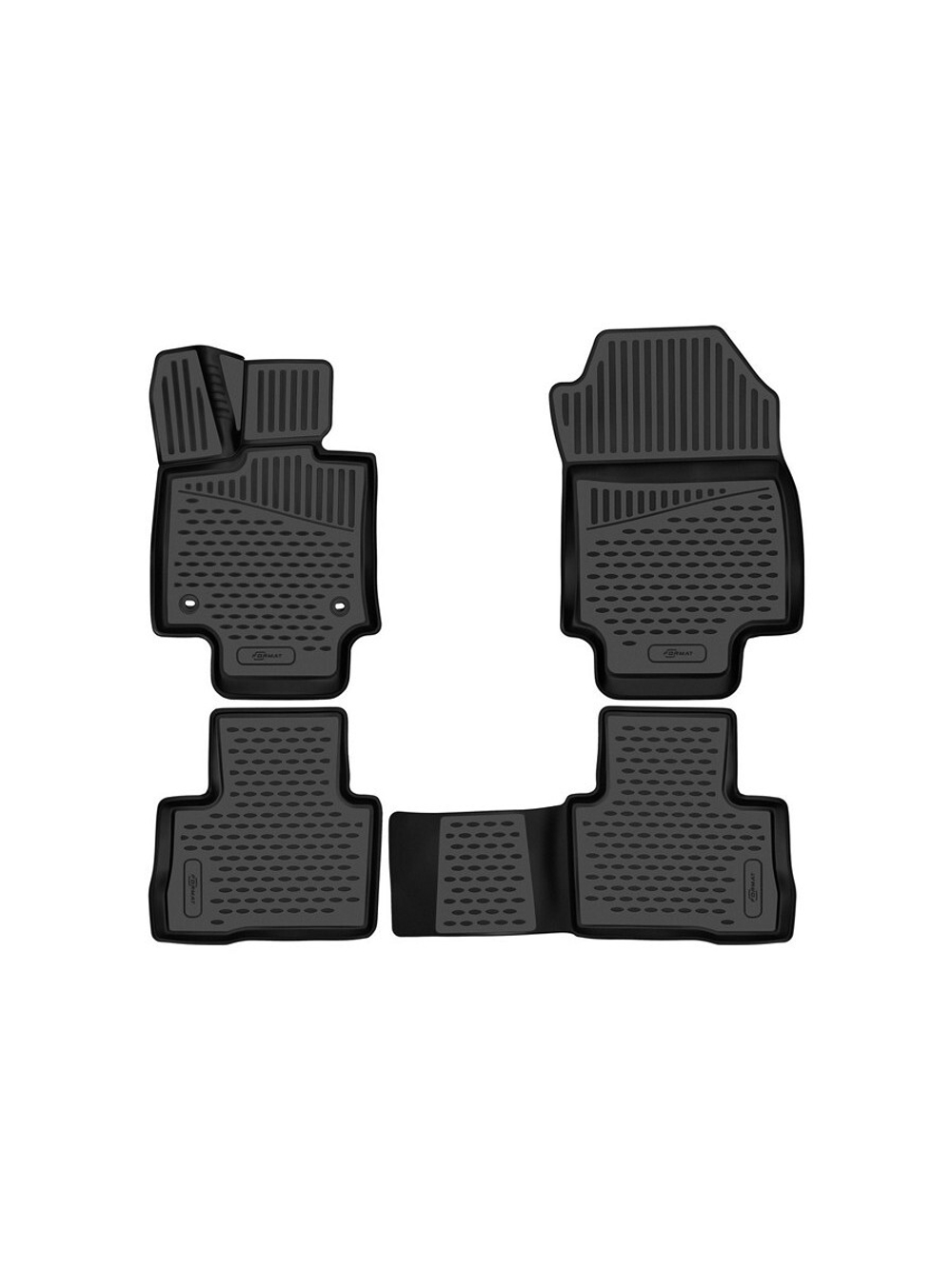 Коврики в салон для TOYOTA RAV4 (XA50), 2019-, кроссовер, 4шт. (Повышенная устойчивость, повышенная износостойкость) FORMAT.3D02259210K