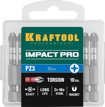 KRAFTOOL Impact PZ3, 50 мм, 10 шт, ударные биты (26193-3-50-S10)