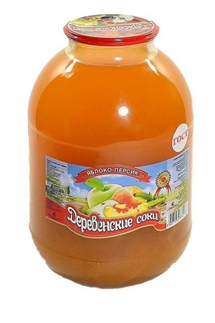 Нектар Яблочно-персиковый «Деревенские Соки» - 3 л