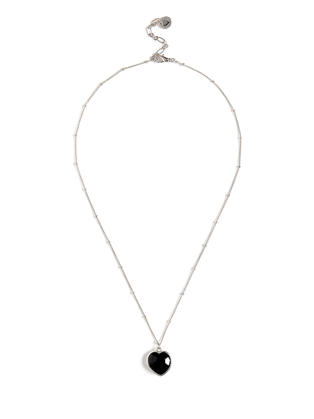 Колье "Lovely" с черным агатом Silver