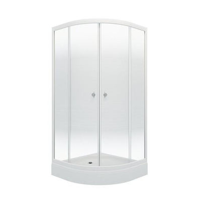 ДО "Лайт 90*90 А" 1/4 круга, низ. подд., Градиент, Белый (3 места+сифон D90мм)