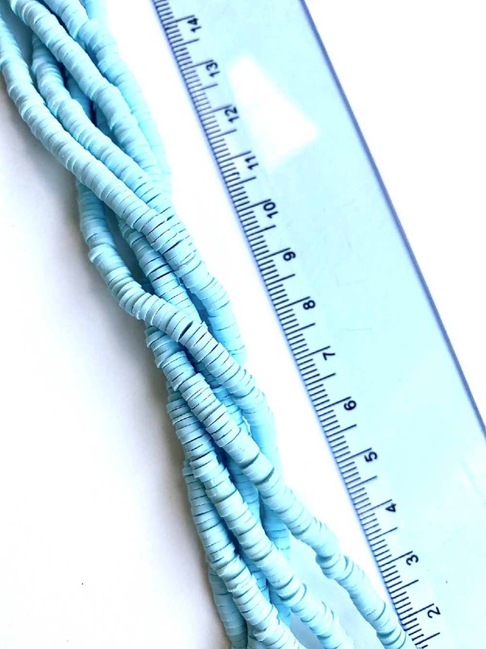 9904-г Нить каучуковых бусин, 4мм 37см, голубой