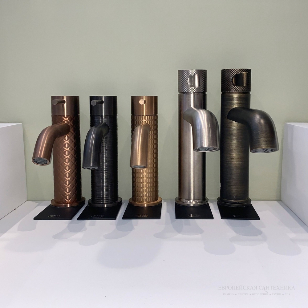 Смеситель для раковины Gessi 316 Meccanica, без донного клапана, цвет Black Metal Brushed PVD