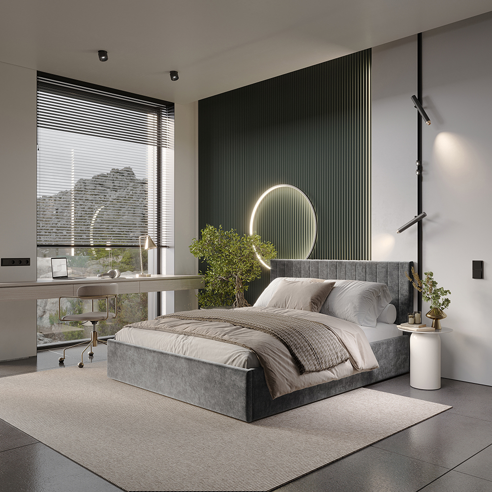 Кровать 160 "Хлоя" КР-18 без основания грифельный