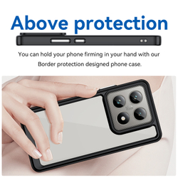 Прозрачный чехол с усиленными рамками черного цвета для Xiaomi 14T и 14T Pro, увеличенные защитные свойства
