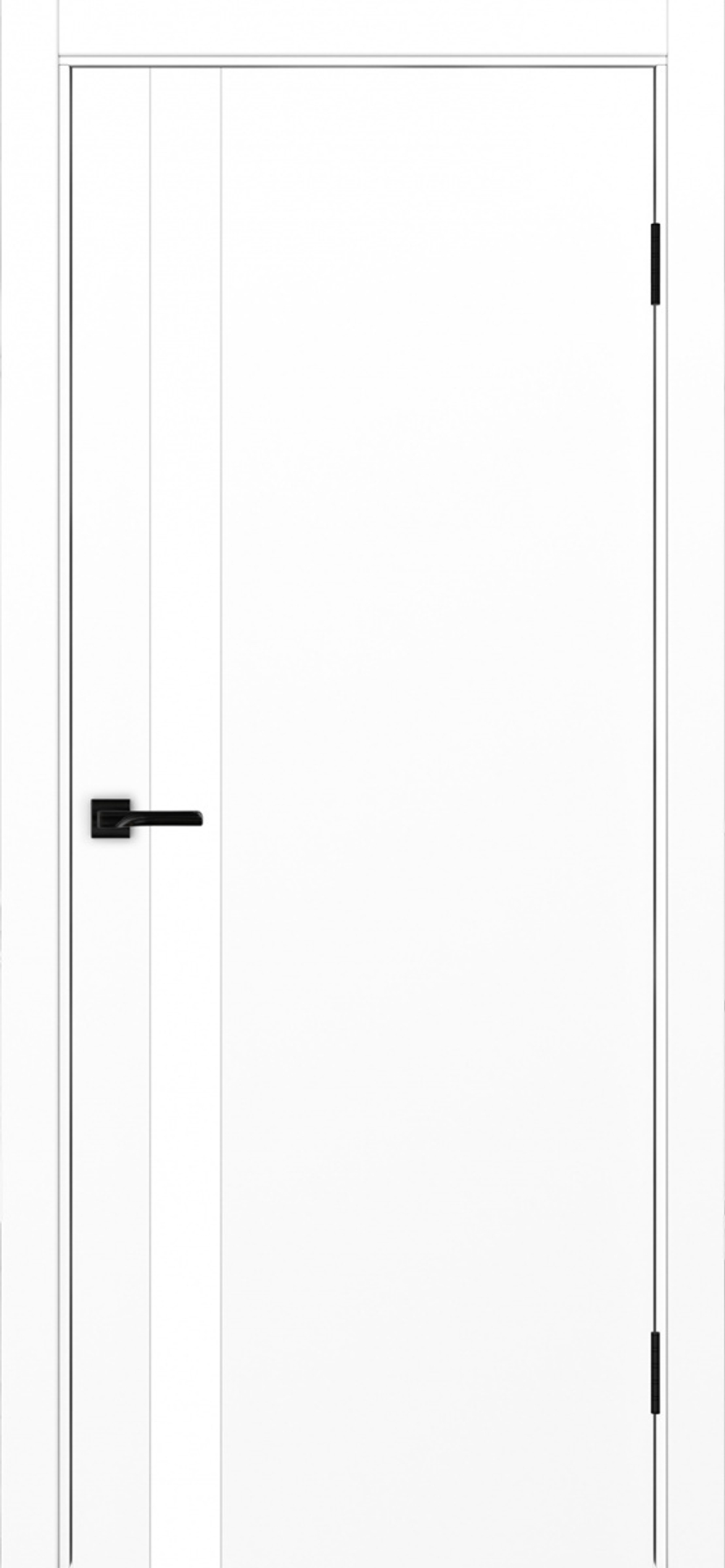 Межкомнатная дверь Optima Porte НЕАПОЛЬ 211 Белое стекло, Чёрная кромка