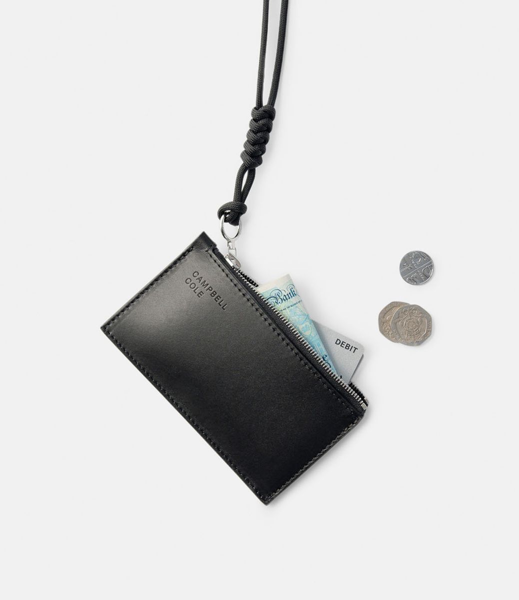 Campbell Cole Simple Coin Pouch Black — кошелёк из кожи