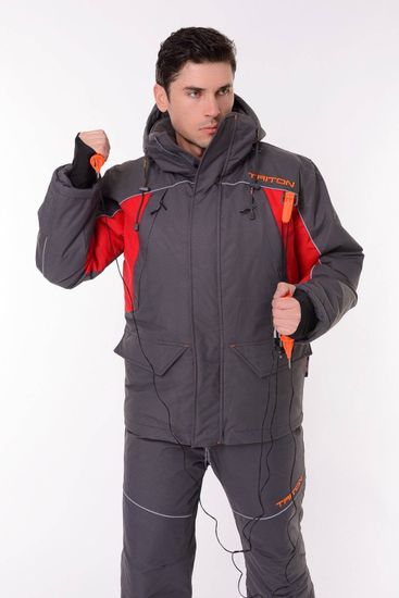 Костюм-поплавок "СКИФ" -40 кур+п/к (Таслан, серый/красн)